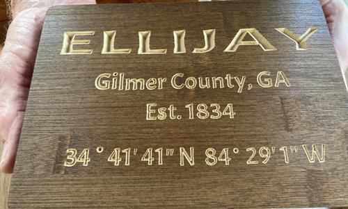 Ellijay sign with coordinates