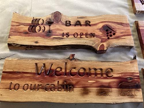 Outdoor signs in Cedar for your deck or bar or...
