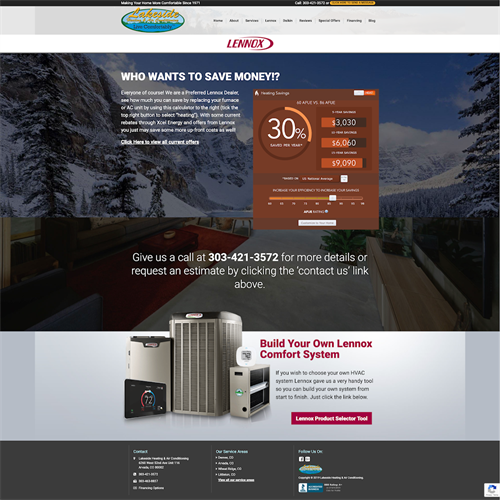 heating website design