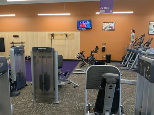 Screen placed in Anytime Fitness, Johnstown