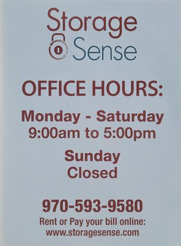 Storage Sense Valency Drive Business Hours