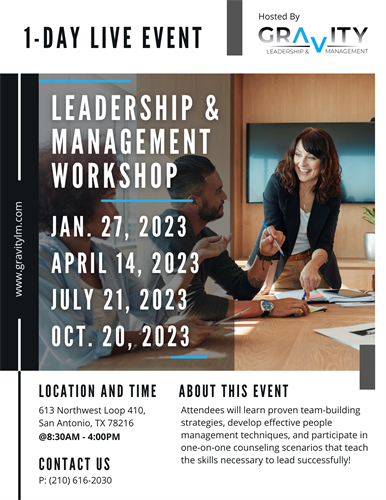 Leadership & Management Workshop 2023 Dates