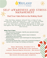 Self-Awareness and Stress Management: Holiday Edition Find Your Calm Before the Holiday Rush
