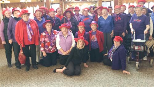 "Red Hat Ladies Join Enlivant for lunch!"
