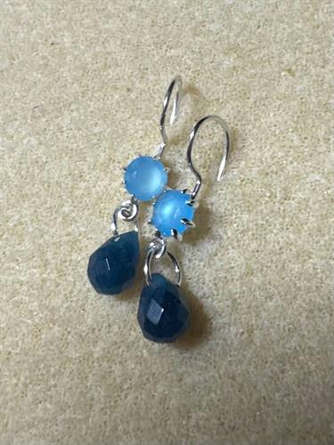 Blue Apatite and Sterling Silver earrings