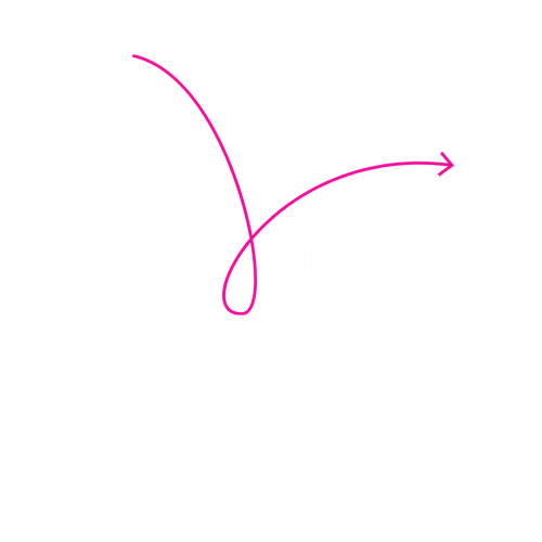 Ever Forward Counseling x Neurofeedback logo Ever Forward Counseling x Neurofeedback logo