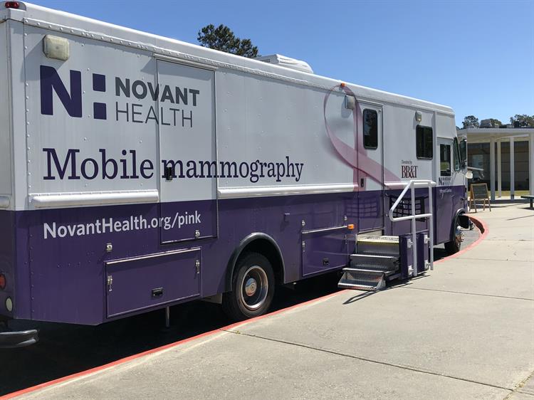 Novant Health's mobile mammography coach visits locations across the county to provide much-needed access to this screening. Call 910-721-1485 for more information.