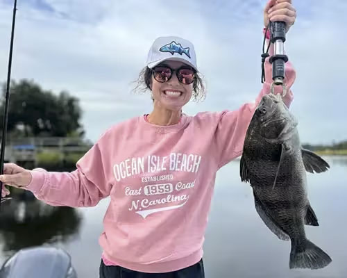 Nice Black Drum caught in Ocean Isle Beach NC with Salty Dawg Fishing Charters