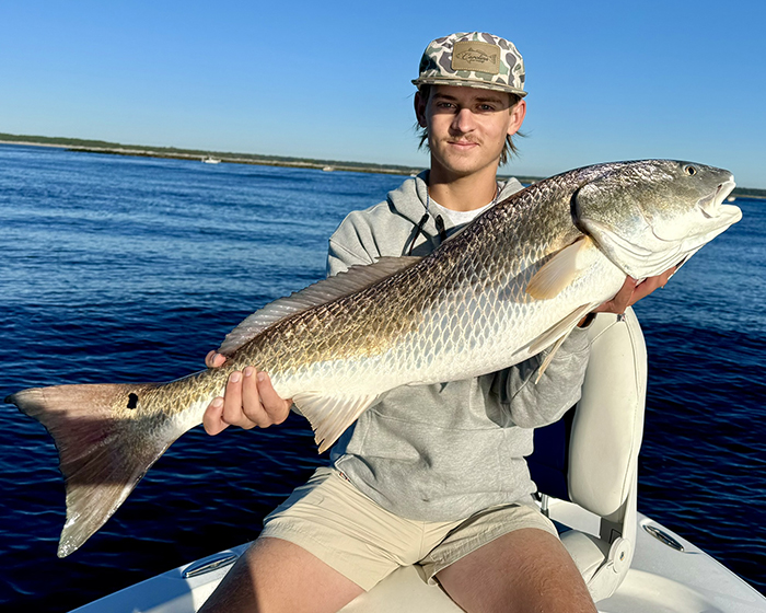 Nice Bull Redfish caught in Calabash NC with Salty Dawg Fishing Charters