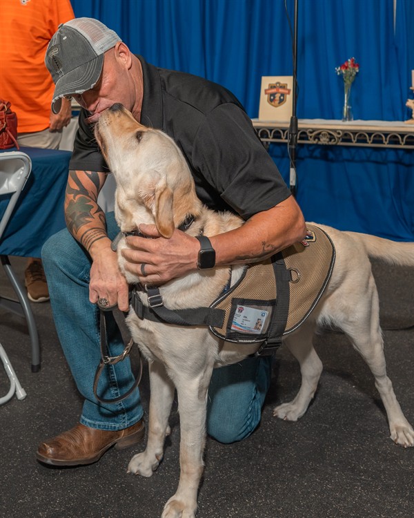 A veteran with his service dog