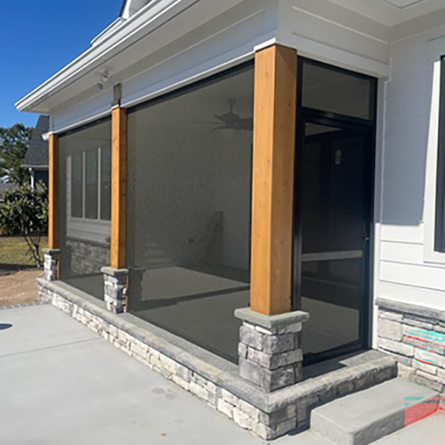 Black frame screen porch