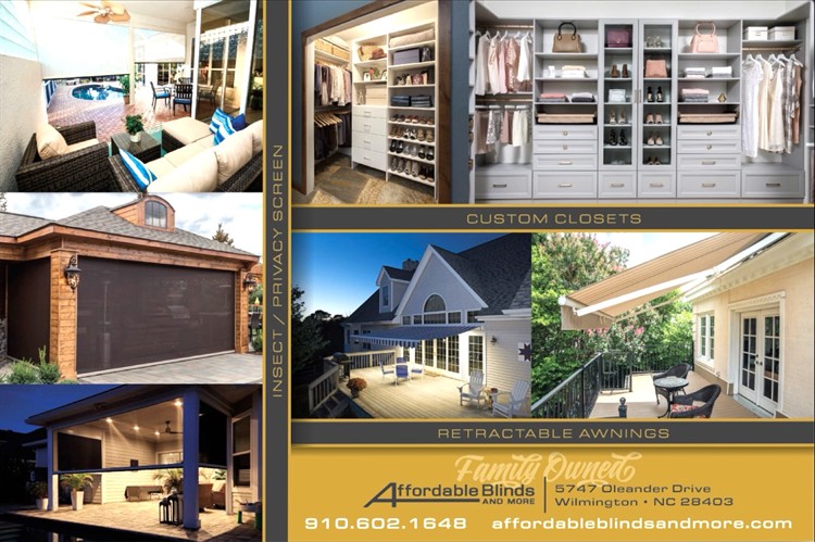 Closets, Exterior Screens, Retractable Awnings, Roman Shades