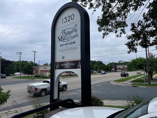 Our sign standing out!