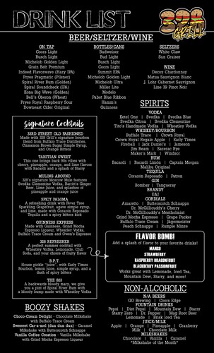 Drinks Menu