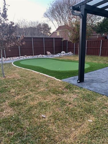 miniature golf course with synthetic turf