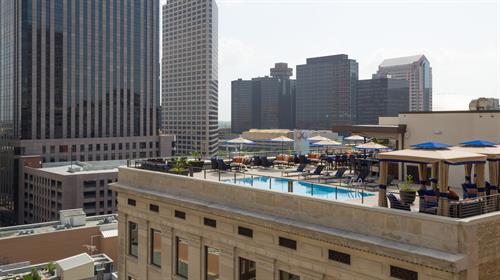 Above the Grid - NOPSI Hotel, New Orleans features a rooftop bar and pool called Above the Grid. During the day, it is a peaceful guest retreat, but in the evening it becomes a trendy local hangout. It enjoys sweeping skyline views of the city, including of the Superdome.