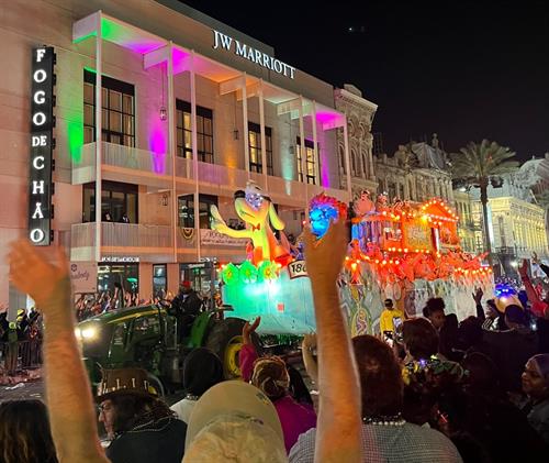 Mardi Gras look at balcony