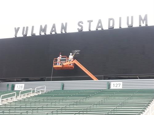 Sign Cleaning at Yuleman Stadium