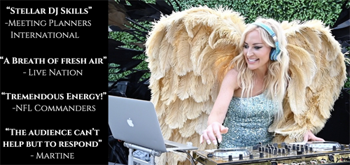 DJ with Wings - DeeJay Shelly for luxury, high-energy entertainment Luxury Weddings, Galas, Private Events, Festivals 