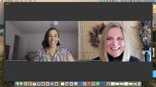 Myra in coaching session with amazing client, Houston Asiatown Tours