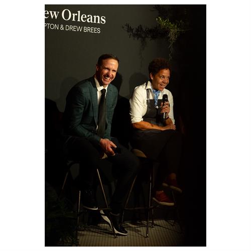 Drew Brees and Nina Compton (Visa Super Bowl activation) 
