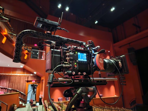 Filming a concert at at Jefferson Arts Performance Theater 