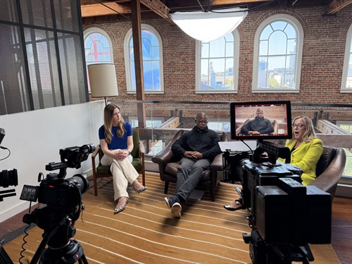 Podcast set up for an Advertising Agency