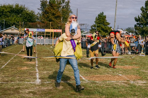 Human Horse Races- our annual Thanksgiving Day tradition