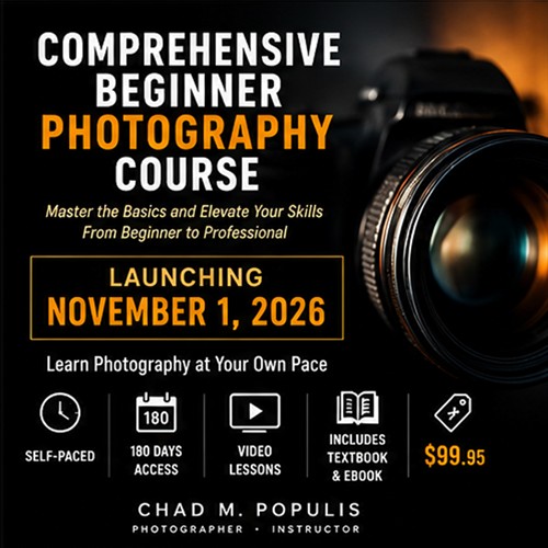 Photography course for beginners by Chad Populis, available on Amazon.