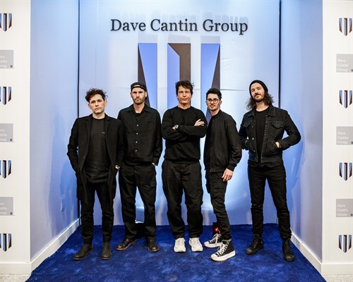 Third Eye Blind group photo at the Dave Cantin NADA event at MISI.