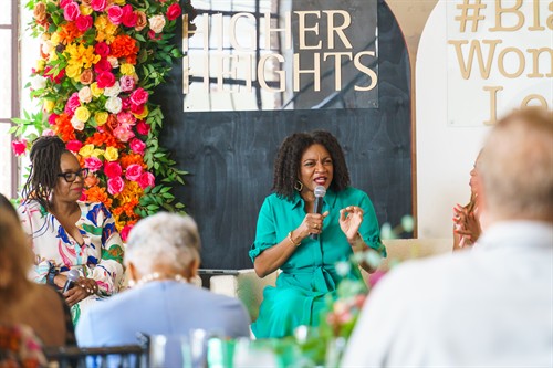 Panelist speaking during a Higher Heights event at Treme Market Branch.