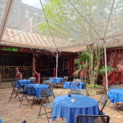 Voodoo Garden courtyard for dining and drinks