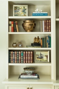New Orleans Transitional Condo Built-in Bookshelves Copyright Susan Currie Design 2016