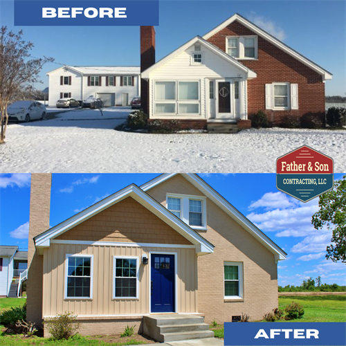 Remodel exterior with painted brick