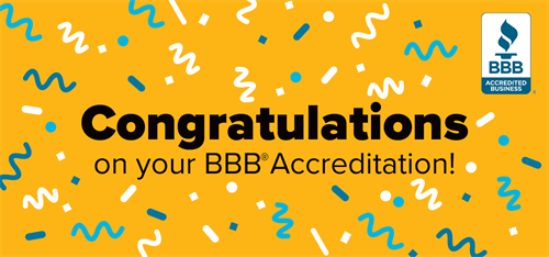 We are now BBB accredited!  