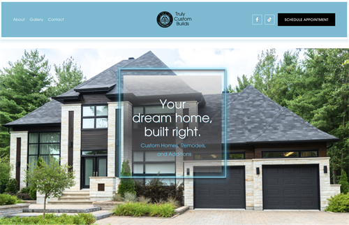 custom home builds website