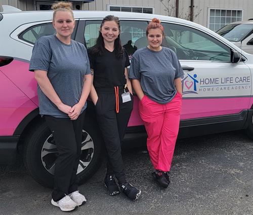 Hannah Stecher, RN Supervisor and 2 of the Personal Care Assistants from the Selma office.