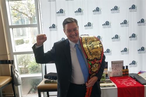 Maverick Harry Grant Got to show off the Wrestling Belt for helping to knock out hunger with Baskets for Good!