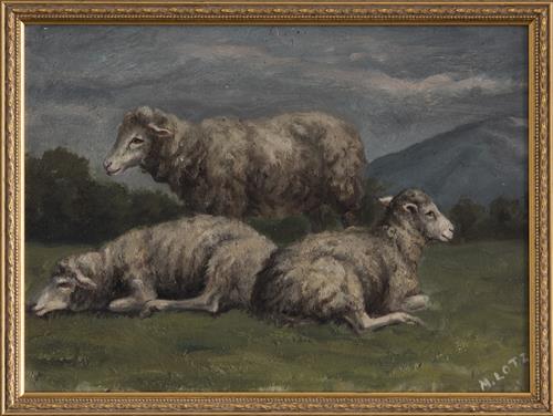 "Sheep at Rest" painted by Matilda Lotz
