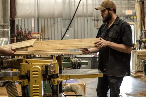 Our woodshop teams makes TN Box Beams, floating shelves, mantels and so much more