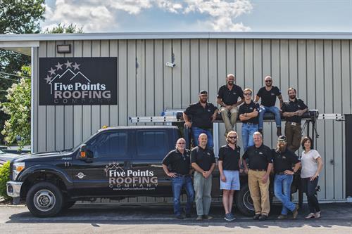 These are the men and women that keep Five Points Roofing running on a daily basis.