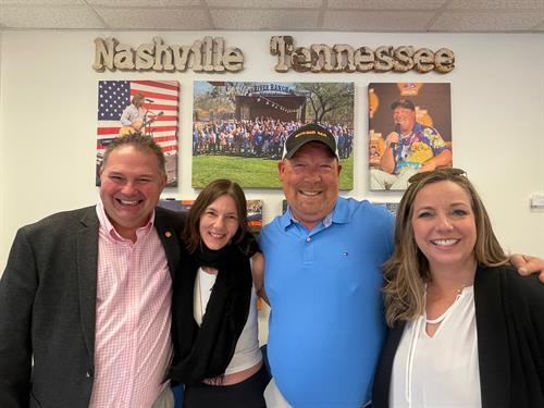 Todd Gatewood, Heidi Karlson, Bitcoin Ben Semchee & Janet Gatewood in the lobby of the Nashville Club! More clubs will open around the country this year! 