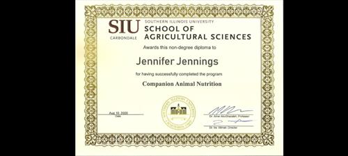 SIU - Companion Animal Nutrition Program Certification