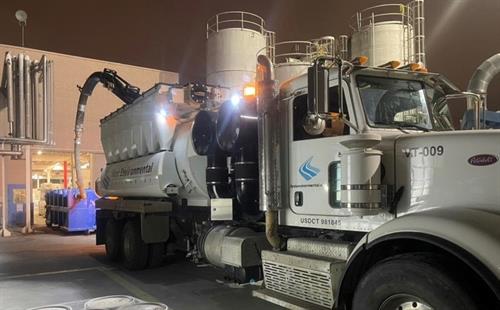 Vacuum Truck and Vacuum Boxes-night time