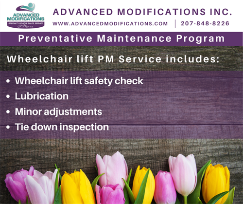 Preventative Maintenance is important to ensuring the longevity and protection of your mobility investment. We are happy to help keep you safe! 