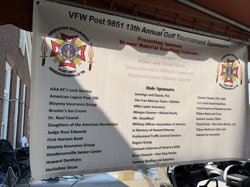 Supporting our VFW Golf Tournament