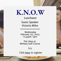 KNOW February Luncheon w/ Victoria Miles