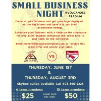 Small Business Night at Volcanoes Stadium