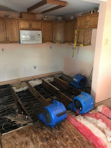 Water Mitigation in Kitchen