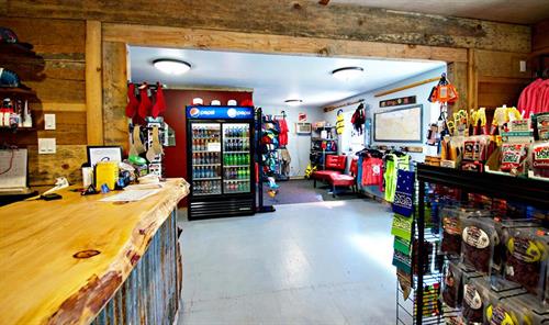 Inside the shop- where you can get outfitted head-to-toe for your river adventure